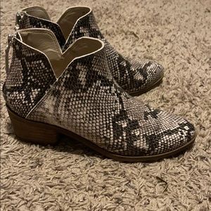 Snakeskin ankle boots , excellent used condition